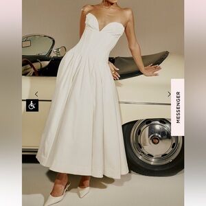 House of CB White Strapless Midi Dress